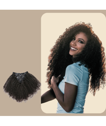 Kit de Extensões Afro Curly Brown 120g com clipes france