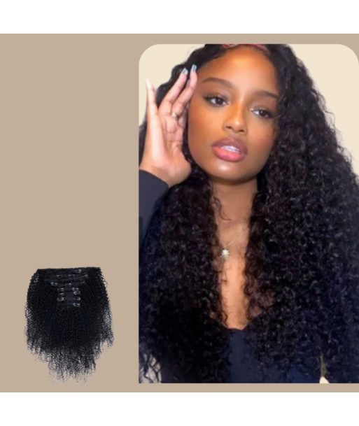 Afro krullend zwart 120g Clip-In Extensions Kit rembourrage situé sous