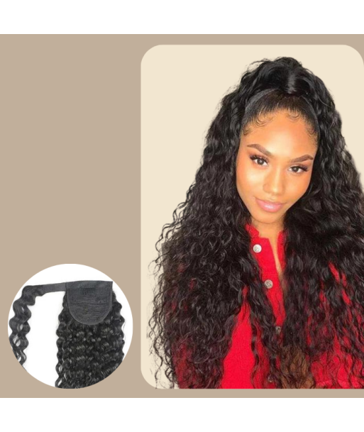 Rabo de cavalo castanho escuro Magic Ribbon Cabelo Remy Water Wave vous aussi creer 