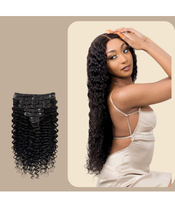 Deep Wave Zwart 120g Clip-In Extensions Kit d'Europe débarque