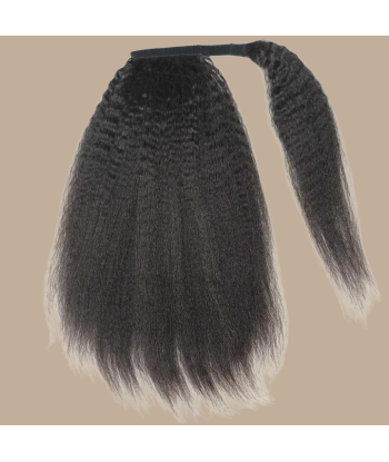 Rabo de cavalo Castanho Escuro Magic Ribbon Cabelo Remy Liso Kinky est présent 