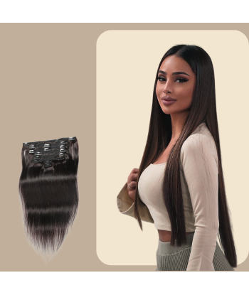 Recht Bruin Clip-In Extensions Kit 120 gr 2 - 3 jours ouvrés.