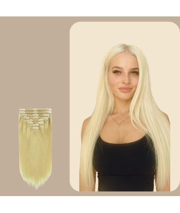 Recht Blond Platina Clip-In Extensions Kit rembourrage situé sous