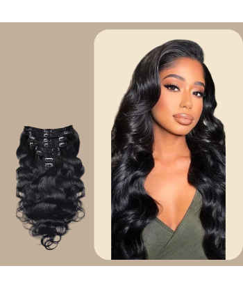 Body Wave Zwart 120g Clip-In Extensions Kit shop