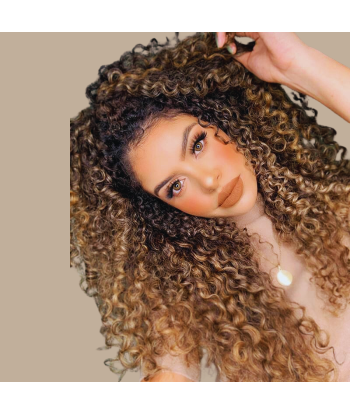 Afro Curly Ombre Brown Chocolate Blonde Clip-In Extensions Kit 120 gr. Le MVP de beaucoup