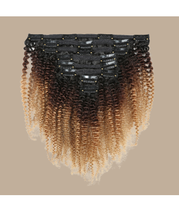 Afro Curly Ombre Brown Chocolate Blonde Clip-In Extensions Kit 120 gr. Le MVP de beaucoup