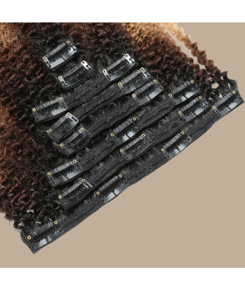 Afro Curly Ombre Brown Chocolate Blonde Clip-In Extensions Kit 120 gr. Le MVP de beaucoup