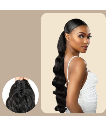 Poninhäntä Tummanruskea Luonnollinen Clip Remy hiukset Body Wave Profitez des Offres !