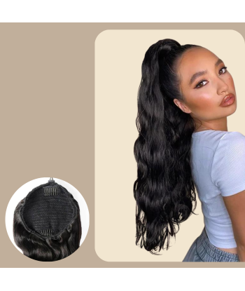 Poninhäntä tummanruskea Cordon Remy hiukset Body Wave france