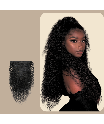 Kit di extension a clip Kinky Curly Black da 120 g le des métaux précieux