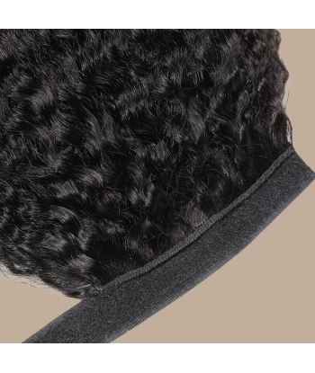 Coda di cavallo marrone scuro nastro magico capelli Remy Kinky Straight Véritable concentré