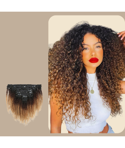 Kit -utvidelser med Afro Curly Blond Chocolate Clips 120 Gr Brown Shadow l'achat 