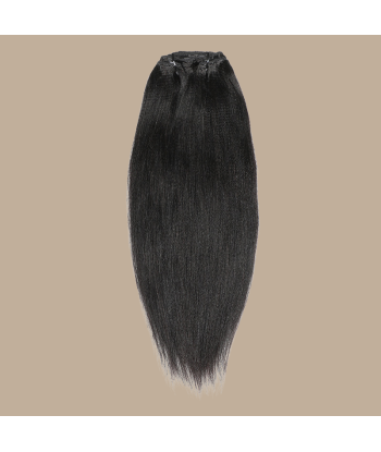 Black Yaki Straight Clip Extensions Pour