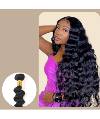 Tissage Cheveux Vierge Human Hair Los Diep 7A Brun Foncé 1B 100 Gr pas cher 