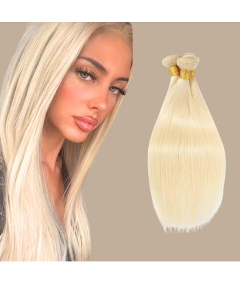 Veving av jomfruhår fra mennesker Sraight 7a blond platinum 613 100 gr de pas cher