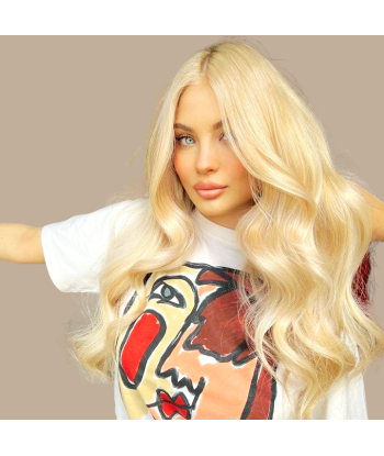 Veving av jomfruhår fra mennesker Body Wave7a blond platinum 613 100 gr rembourrage situé sous