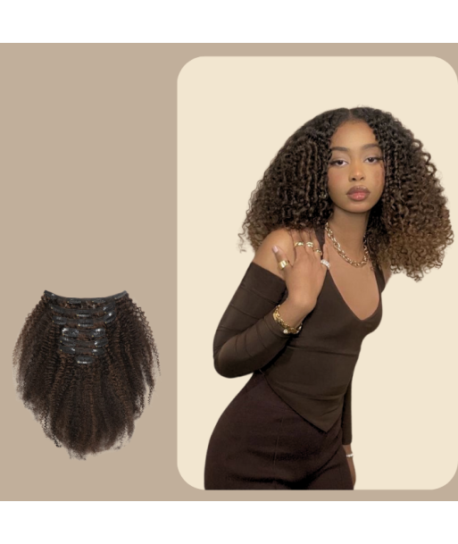 Afro Curly Chocolate 120g Clip-In Extensions Kit livraison et retour toujours gratuits