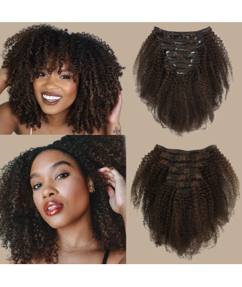 Afro Curly Chocolate 120g Clip-In Extensions Kit livraison et retour toujours gratuits