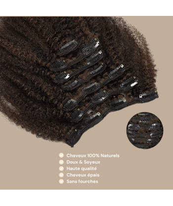 Afro Curly Chocolate 120g Clip-In Extensions Kit livraison et retour toujours gratuits