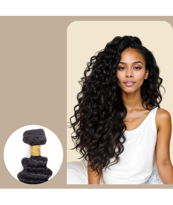 Tissage Vierge Människohår Deep Wave 7A Brun Foncé 1B 100 Gr Les magasins à Paris