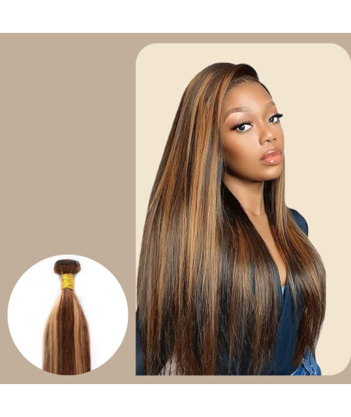 Vävning Virgin Hair Human Hair Straight 7A Medium Brown Blond P4/27 100 Gr des créatures d'habitude