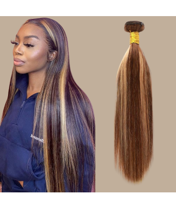 Vävning Virgin Hair Human Hair Straight 7A Medium Brown Blond P4/27 100 Gr des créatures d'habitude