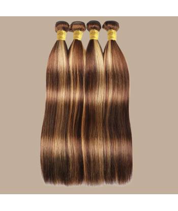 Vävning Virgin Hair Human Hair Straight 7A Medium Brown Blond P4/27 100 Gr des créatures d'habitude