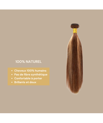 Vävning Virgin Hair Human Hair Straight 7A Medium Brown Blond P4/27 100 Gr des créatures d'habitude