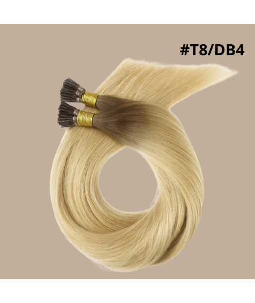 50 Premium Keratin Extensions Rak med I-Spets T8/DB4 de technologie