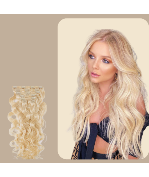 Extensions Clips Ondulées Blond Platine acheter en ligne