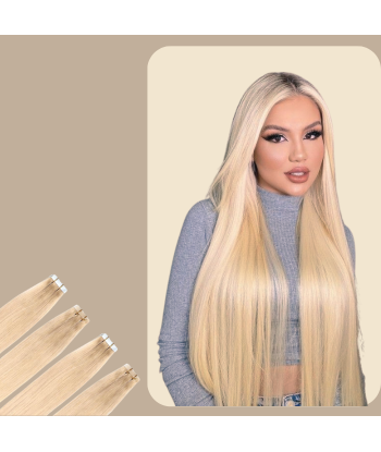 Extensions Adhésives Raides Blond Platine outlet