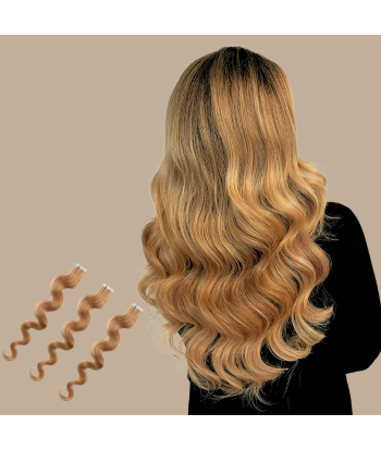 Extensions Adhésives Ondulées Blond Foncé de pas cher