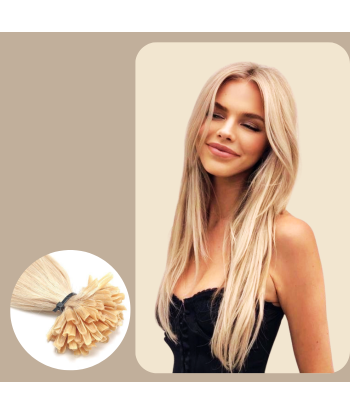 100 Extensions Kératine Raides Blond Platine Livraison rapide