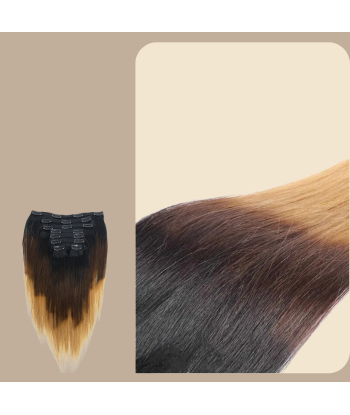 Kit Extensions à Clips Straight Ombre Brun Chocolat Blond 120 gr pas cheres