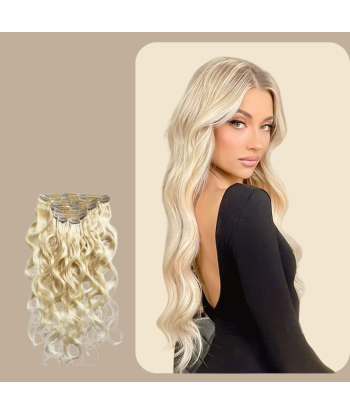 Kit Extensions à Clips Body Wave Blond Platine 120 gr une grave pollution 