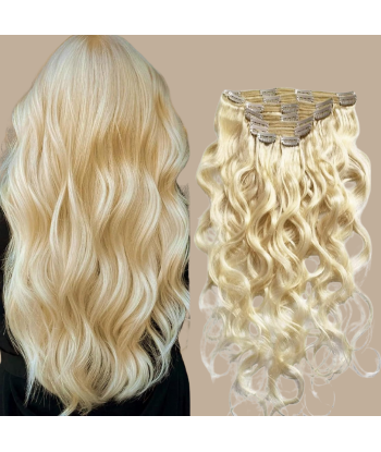 Kit Extensions à Clips Body Wave Blond Platine 120 gr une grave pollution 