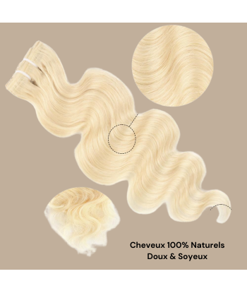 Kit Extensions à Clips Body Wave Blond Platine 120 gr une grave pollution 