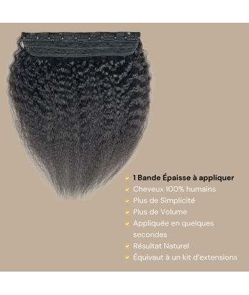 Extension à Clips Kinky Straight Noir Mono Bande Maxi Volume livraison gratuite