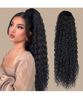 Queue de cheval Ponytail  Noir Ruban Magique Remy Hair Water Wave pour bénéficier 