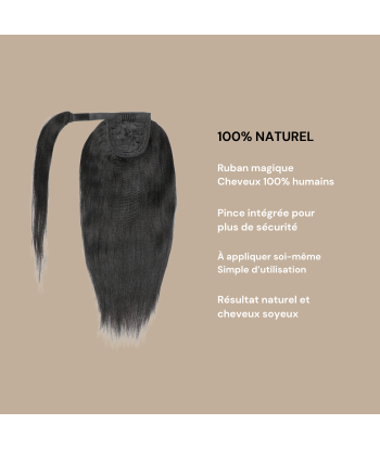 Queue de cheval Ponytail  Noir Ruban Magique Remy Hair Yaki Straight Faites des économies