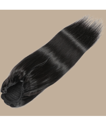 Queue de cheval Ponytail  Noir A Cordon Remy Hair Straight Les êtres humains sont 