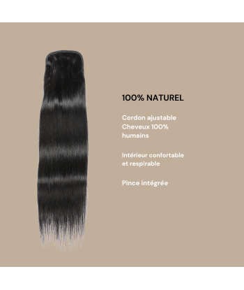 Queue de cheval Ponytail  Noir A Cordon Remy Hair Straight Les êtres humains sont 