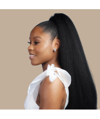 Queue de cheval Ponytail  Noir A Cordon Remy Hair Yaki Straight en stock