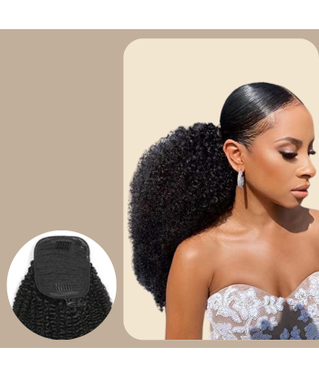 Queue de cheval Ponytail  Noir A Cordon Remy Hair  Afro Curly Les êtres humains sont 