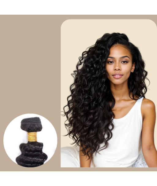 Tissage Cheveux Vierge Human Hair Deep Wave 7A Brun Foncé 1B 100 Gr le des métaux précieux