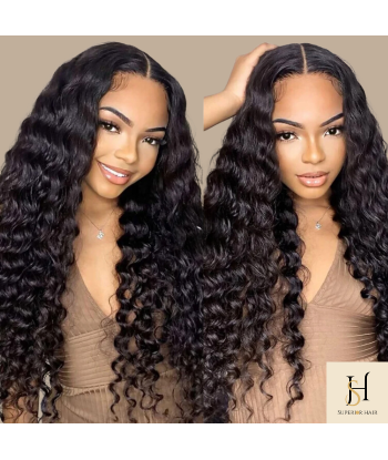 Tissage Cheveux Vierge Human Hair Deep Wave 7A Brun Foncé 1B 100 Gr le des métaux précieux