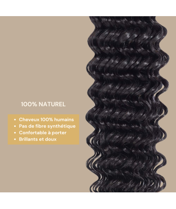 Tissage Cheveux Vierge Human Hair Deep Wave 7A Brun Foncé 1B 100 Gr le des métaux précieux