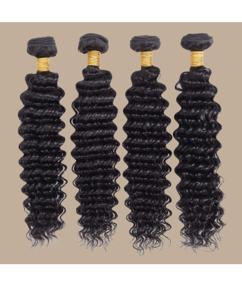 Tissage Cheveux Vierge Human Hair Deep Wave 7A Brun Foncé 1B 100 Gr le des métaux précieux