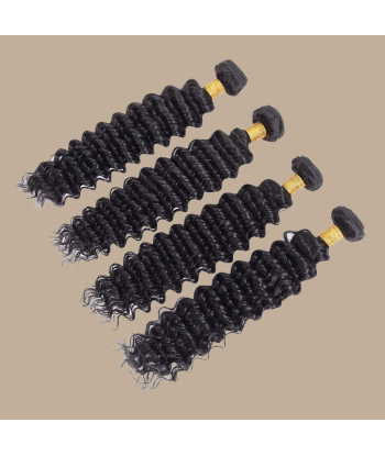 Tissage Cheveux Vierge Human Hair Deep Wave 7A Brun Foncé 1B 100 Gr le des métaux précieux