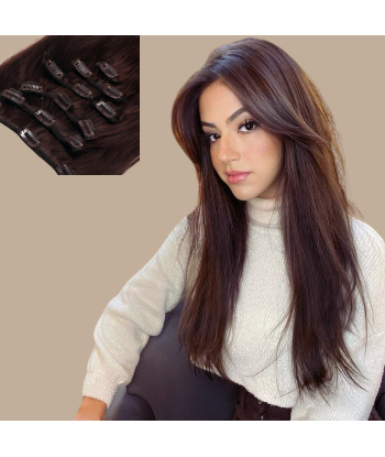 Extensions Glatte Clips Braun pas cher